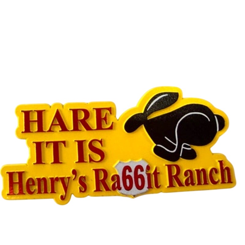 Henry’s Rabbit Ranch Magnet Route 66 Hare It Is Flexible 3‑5/8" × 1‑3/4"