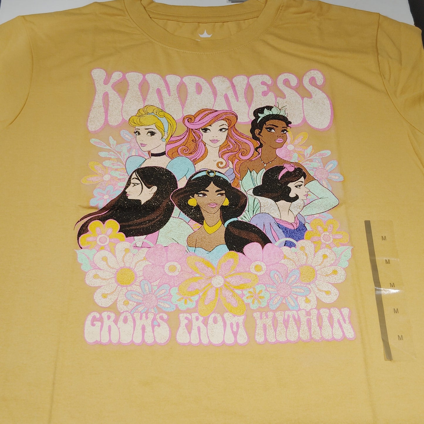 Disney Princess Kindness Graphic T-Shirt – Mustard – Size M – Women’s