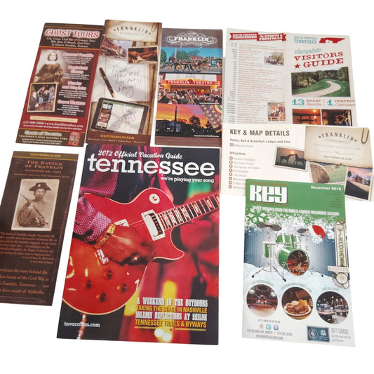 Franklin, TN & Tennessee Tourism Ephemera Lot - 2012 Guides & Maps