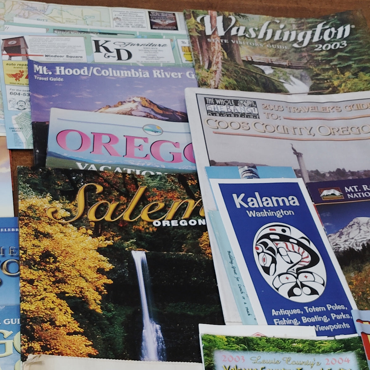 Vintage Oregon & Washington Travel Ephemera Collection (2003) Maps, Brochures