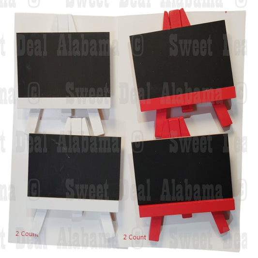 4-PK Mini Chalkboard Easels for Parties Seating Placeholders, Food ID, Dollhouse