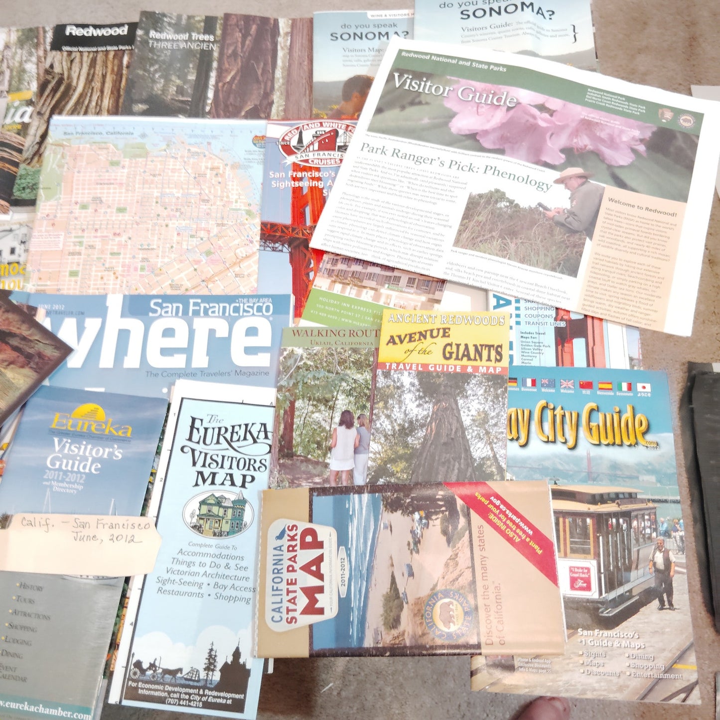 Vintage California Travel Ephemera Lot - San Francisco, Redwoods, Sonoma