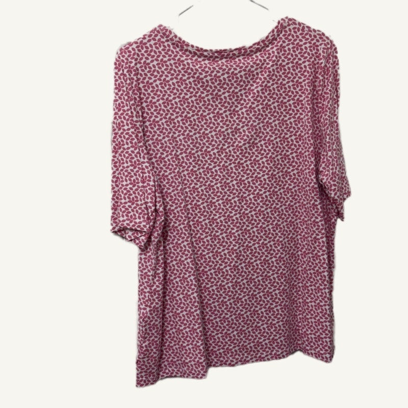 Appleseed's TQC Shop Pink Leaf Print Top XL & Solid Cardigan L 2-Piece Set