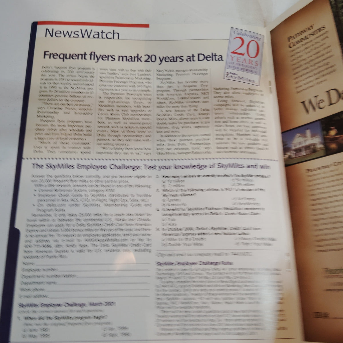Delta News Digest - China Flight - March 19, 2001 Magazine - Collectible Airline