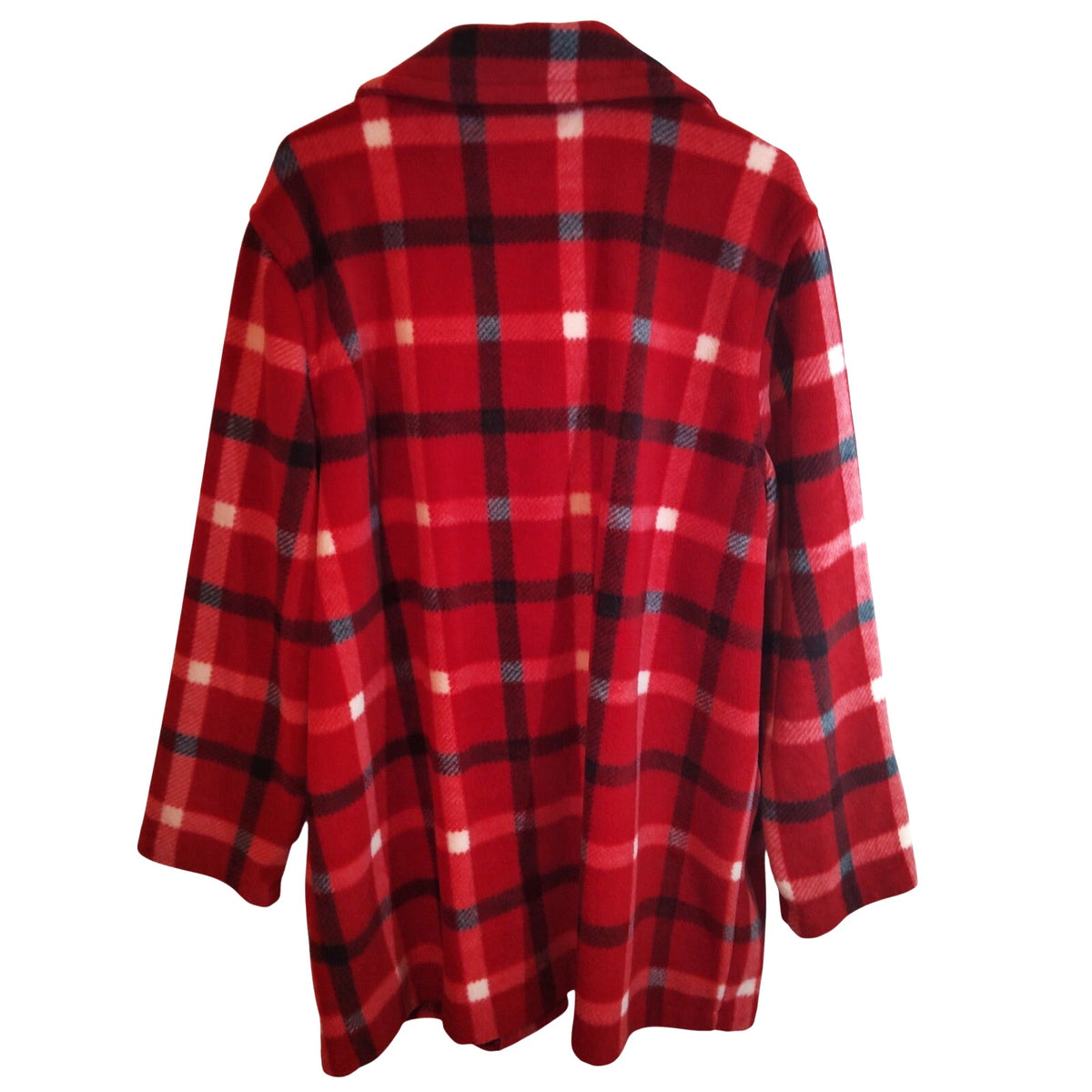 Brownstone Studio Red Plaid Flannel Shirt Jacket XL Womens Fleece Button-Up