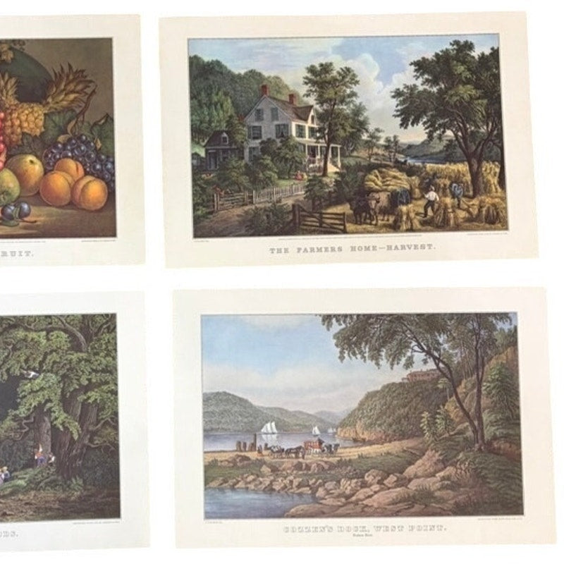1961 The Travelers Insurance Currier & Ives Calendar - Frameable Illustrations