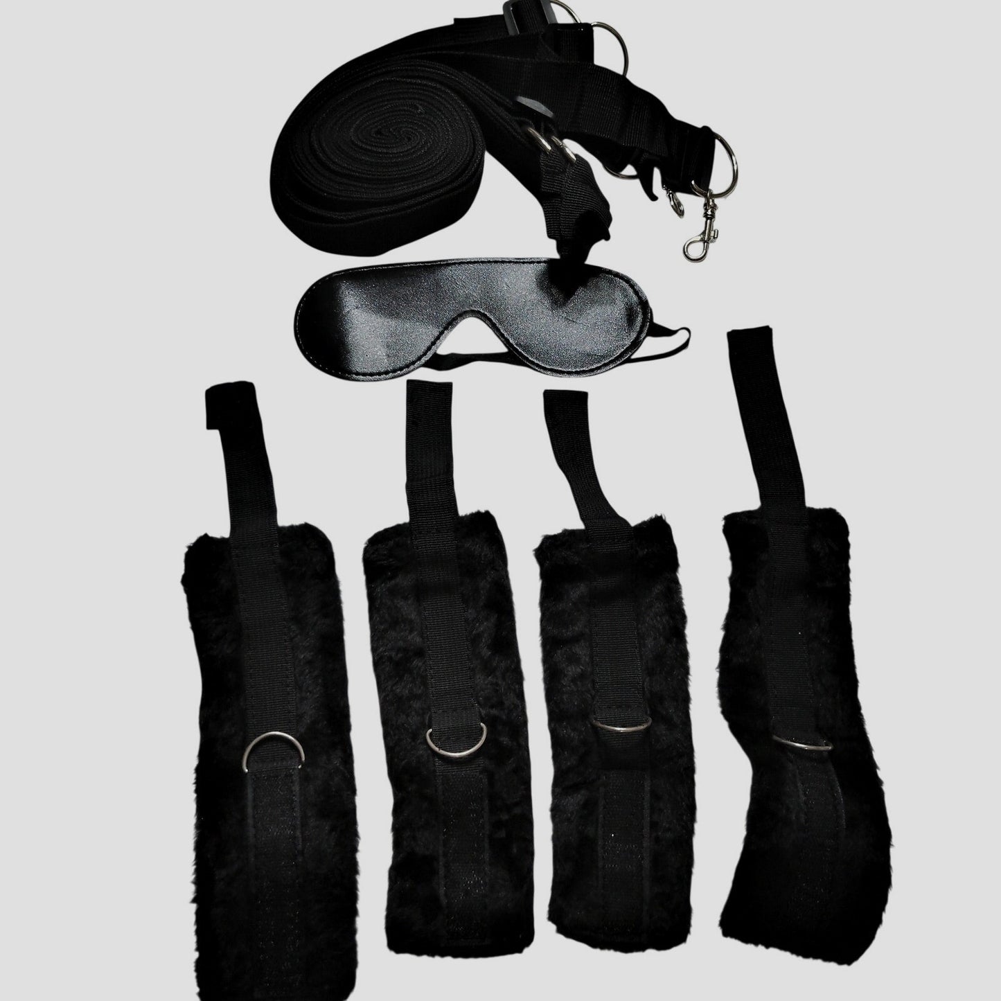 Fuzzy Bedroom Bondage Kit, Adult Bedroom Restraint System, Cosplay Intimacy