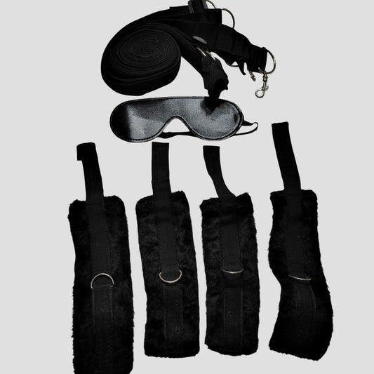 Fuzzy Bedroom Bondage Kit, Adult Bedroom Restraint System, Cosplay Intimacy