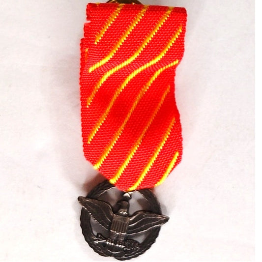 Mini USAF Combat Action Medal 2" × 3/4" Oxidized Silver Clutch‑Back Pin