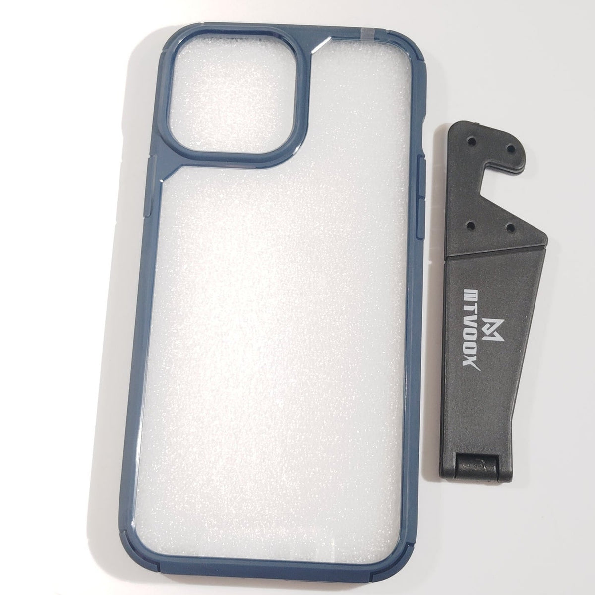 MTVOOX iPhone 13 Pro Max Case 6.7" w/ Stand, Blue Clear Anti-Slip