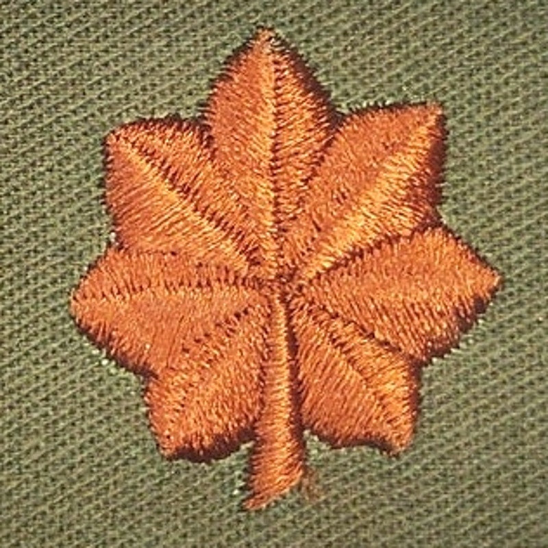 US Army Major O‑4 Rank Insignia Pair Gold Leaves on ODG Twill – Folded Twill