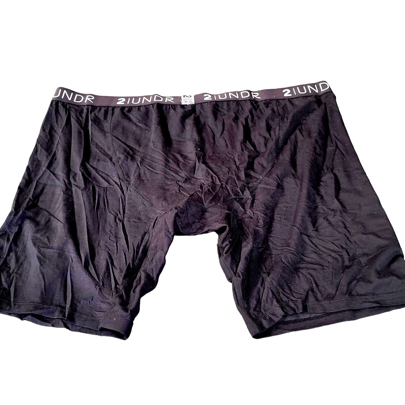 2UNDR Mens Swing Shift 9" Boxer Long Leg Underwear (Black/Grey, 4X-Large)