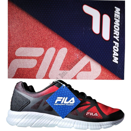 FILA Fantom 6 Men's Running Shoes, Memory Foam, Size 10, Red/Black, NIB