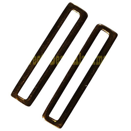 2 Brass Surplus Military Hardware, Likely Used Webbing Straps, 1-15/16"L x 3/8"H