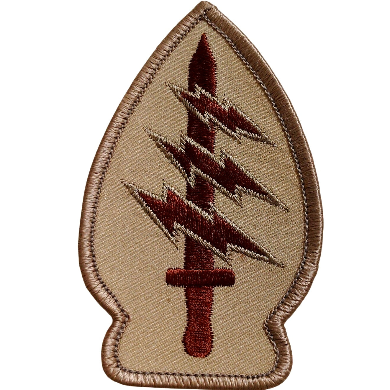 U.S. Army Special Forces Arrowhead Patch – Brown – 3‑1/4" × 2" - Sew-On