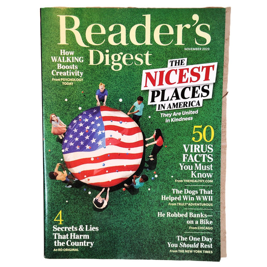 Reader's Digest November 2020 Nicest Places in America Magazine Back Issue