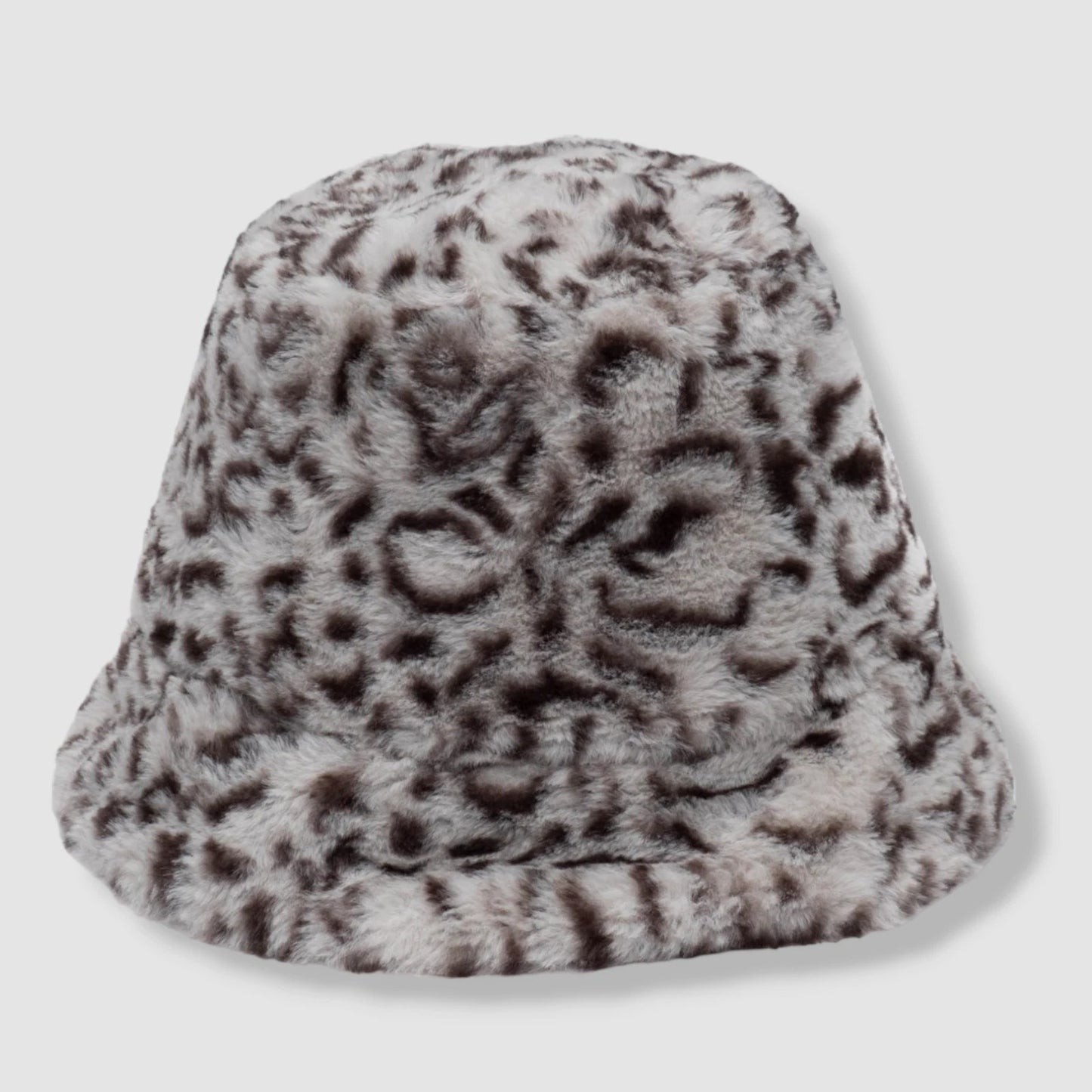 Eugenia Kim Charlie Leopard Print Faux Fur Bucket Hat – Blue Stone – One Size