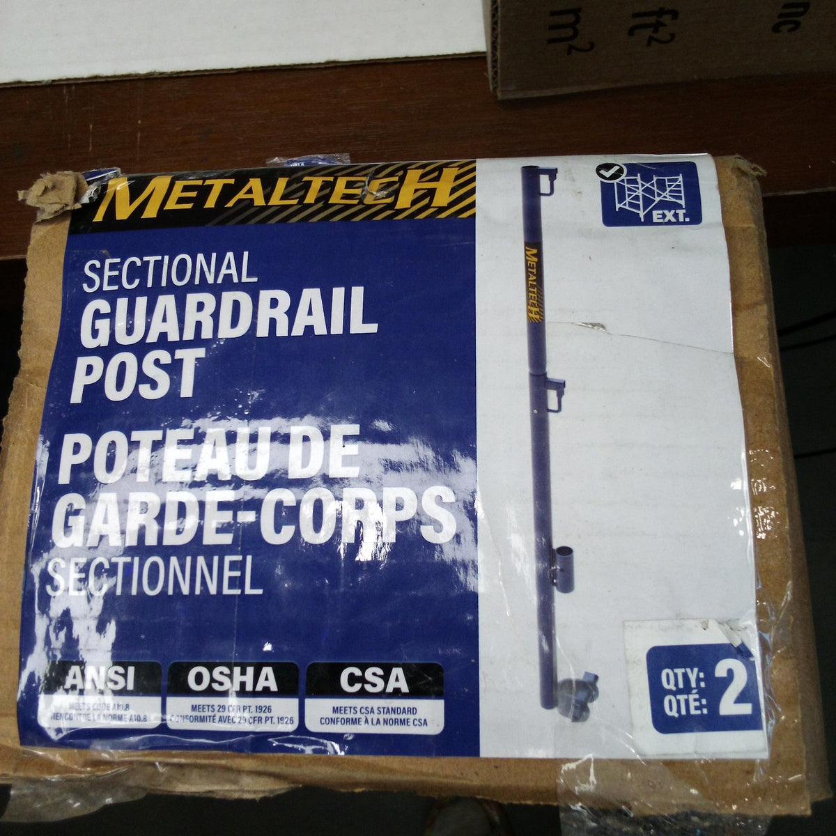 MetalTech Steel Guardrail Post with Wedge Clamp 2-Pack Blue Scaffolding