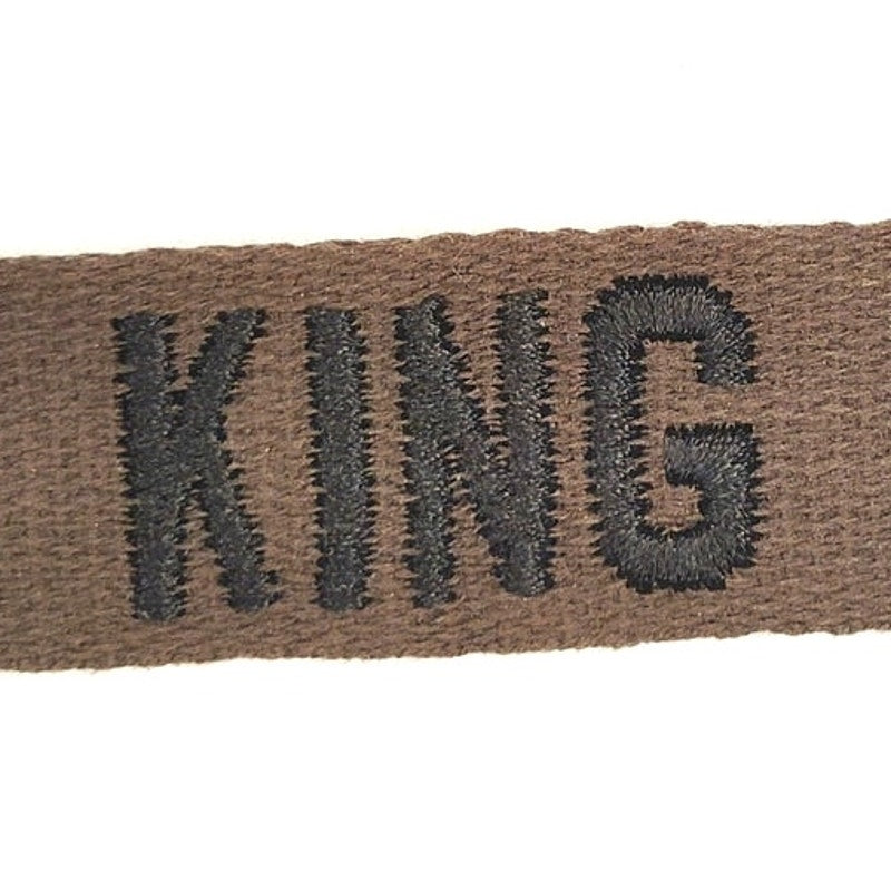 Vintage OD Green Embroidered "KING" Uniform Name Tape 7.75 in. x 1 in. Sew-On