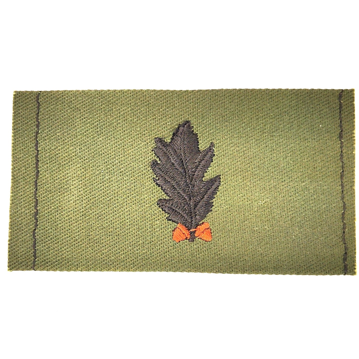 US Navy Dental Corps Subdued Collar Device Black on ODG Folded Twill 3.2 × 1.75"