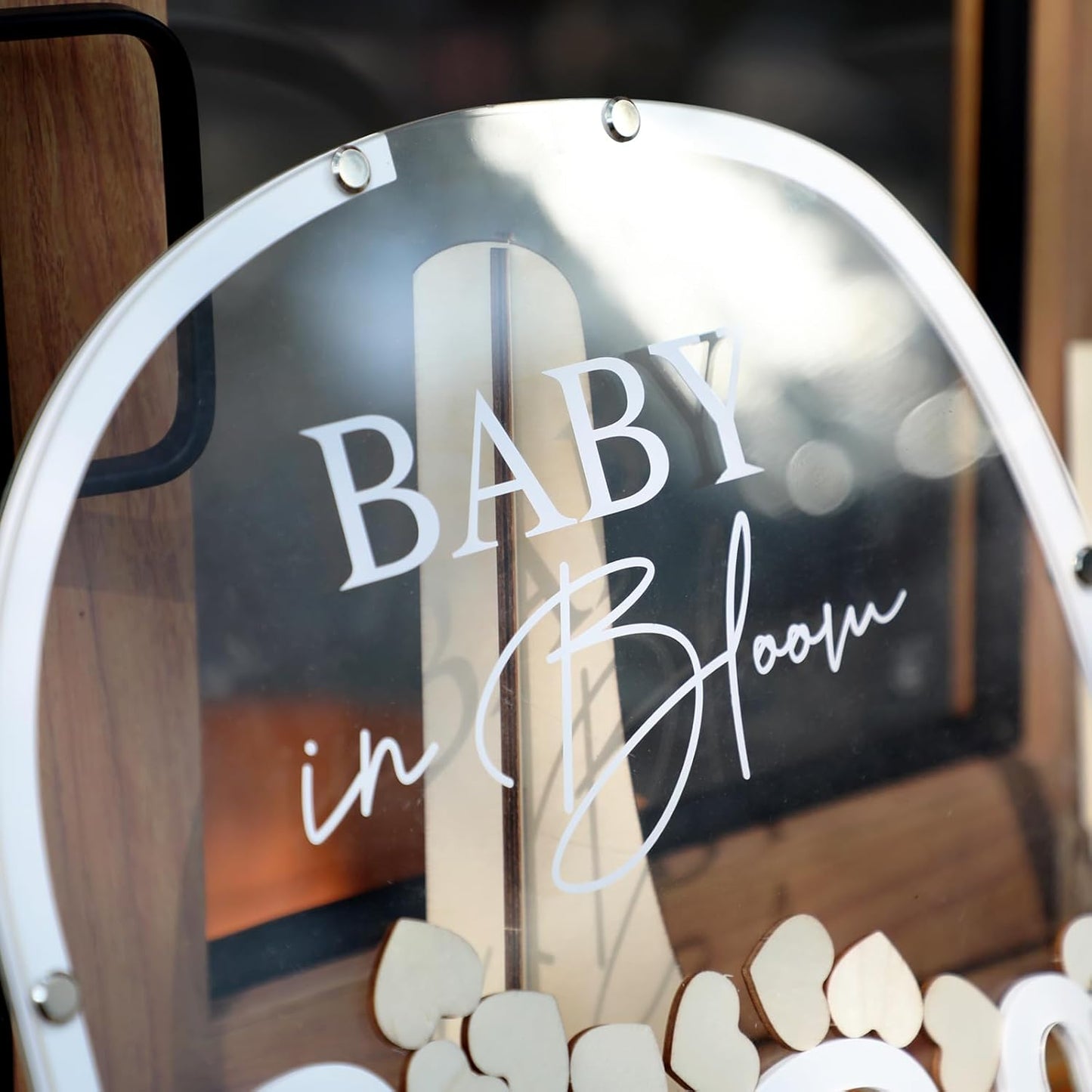Elephant Guest Book Alternative – Baby Shower Sign‑In Frame w/ 80 Guest Hearts