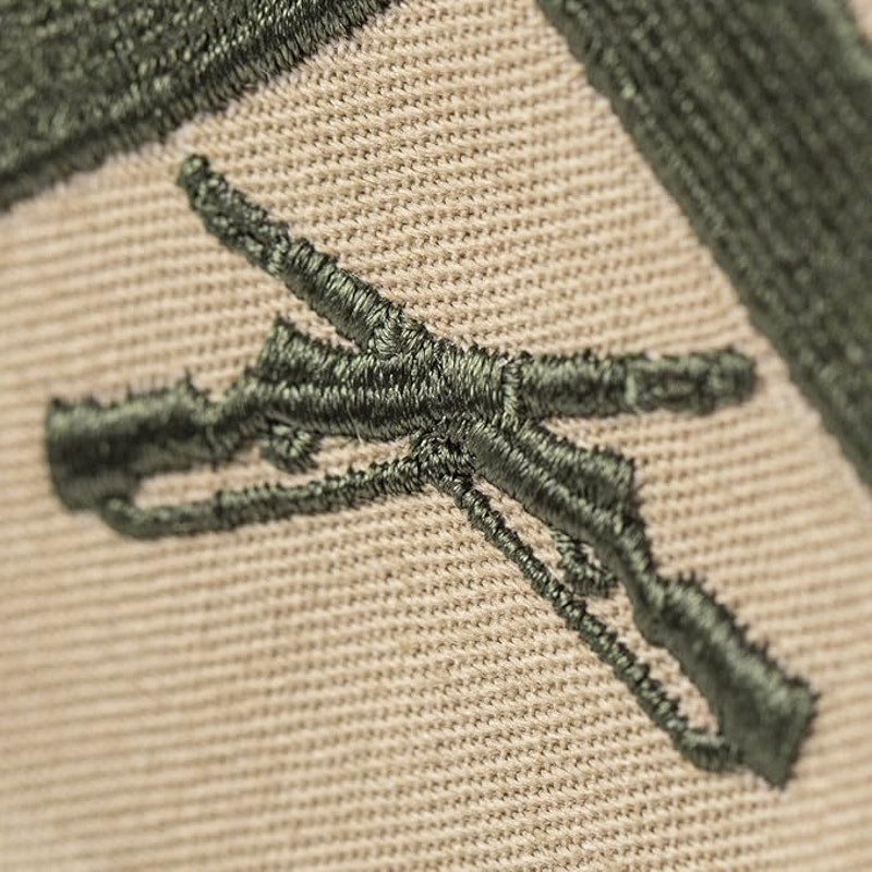 USMC Corporal E‑4 Chevrons Green on Tan Pair 4‑5/8" × 5‑1/8" Novelty Chevrons