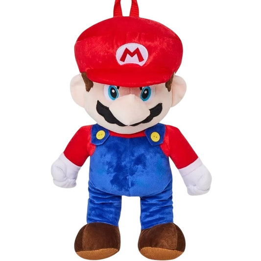 Kids' Mario Plush 16" Backpack - Red/Blue - Microplush Nintendo Character Bag