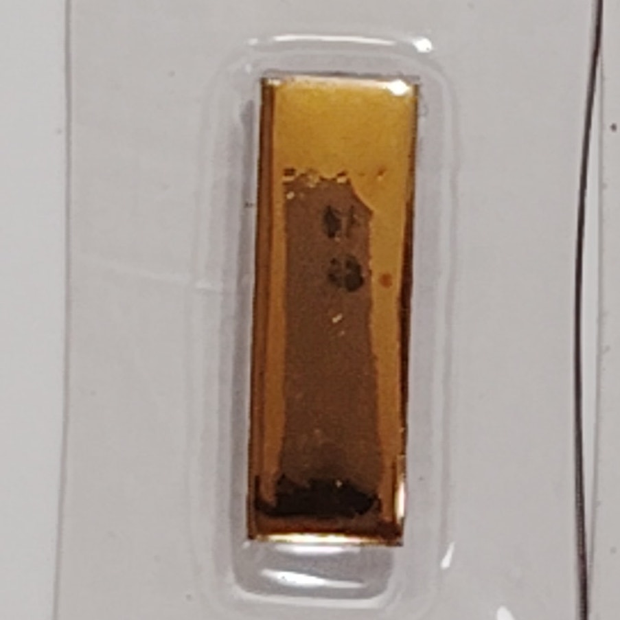 1960's Flight Suit & Jacket Gold Sew-On 2nd Lieutenant Bar  1-1/8"W x 1-3/4"H
