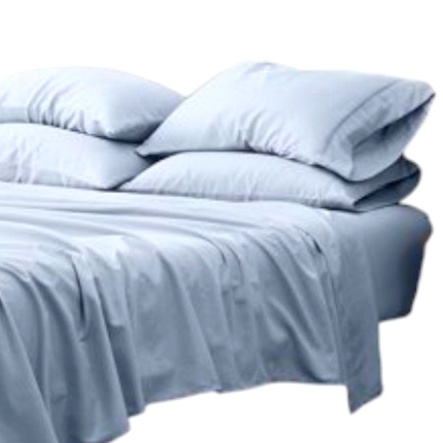 Casual Comfort Ultra Soft 6 Piece Solid Light Blue Microfiber Queen Sheet Set