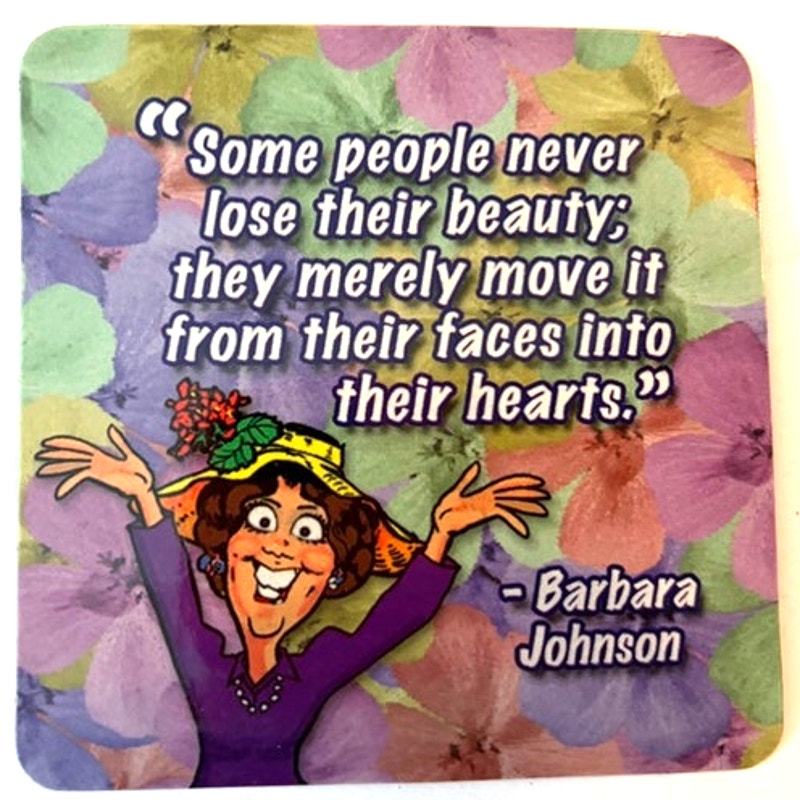 Inspirational Fridge Magnet Barbara Johnson Quote Hydrangea Floral Cartoon 3.5"