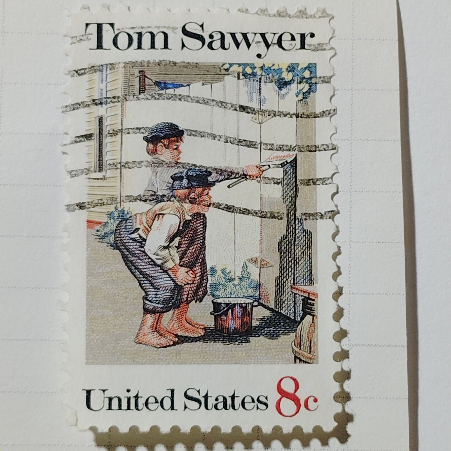 1972 US Postage Stamp Scott #1470 8c Tom Sawyer Mark Twain Used Canceled