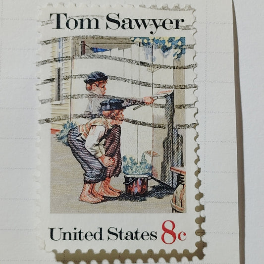 1972 US Postage Stamp Scott #1470 8c Tom Sawyer Mark Twain Used Canceled