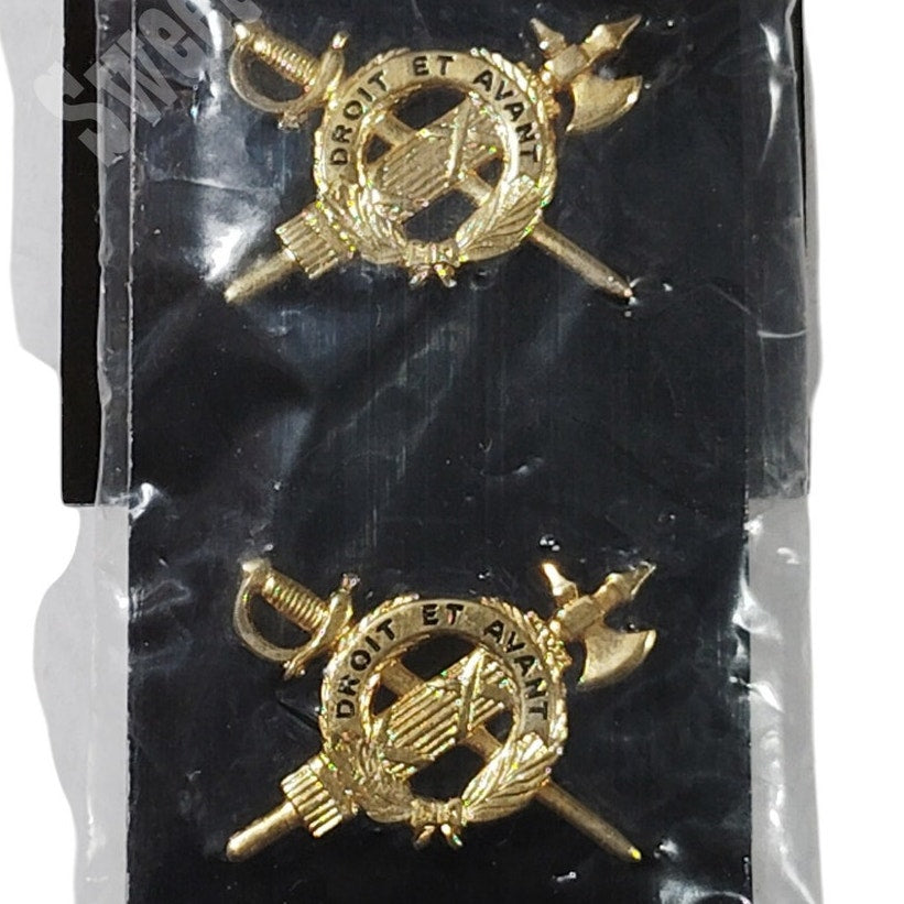 Inspector General Collar Insignia Device Pin Set, 1"W x 3/4"H, Gold, NIP