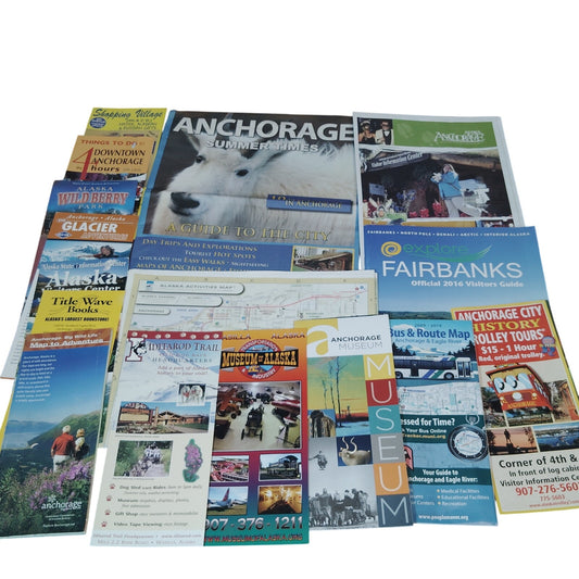 Vintage Alaska Tourist Guides & Maps (2009-2016) - Anchorage Wasilla Fairbanks