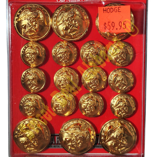 Vanguard Marine Corps Button Set: Enlisted - (12-27 Ligne and 6-40 Ligne) Anodized W/ Toggles, NIP