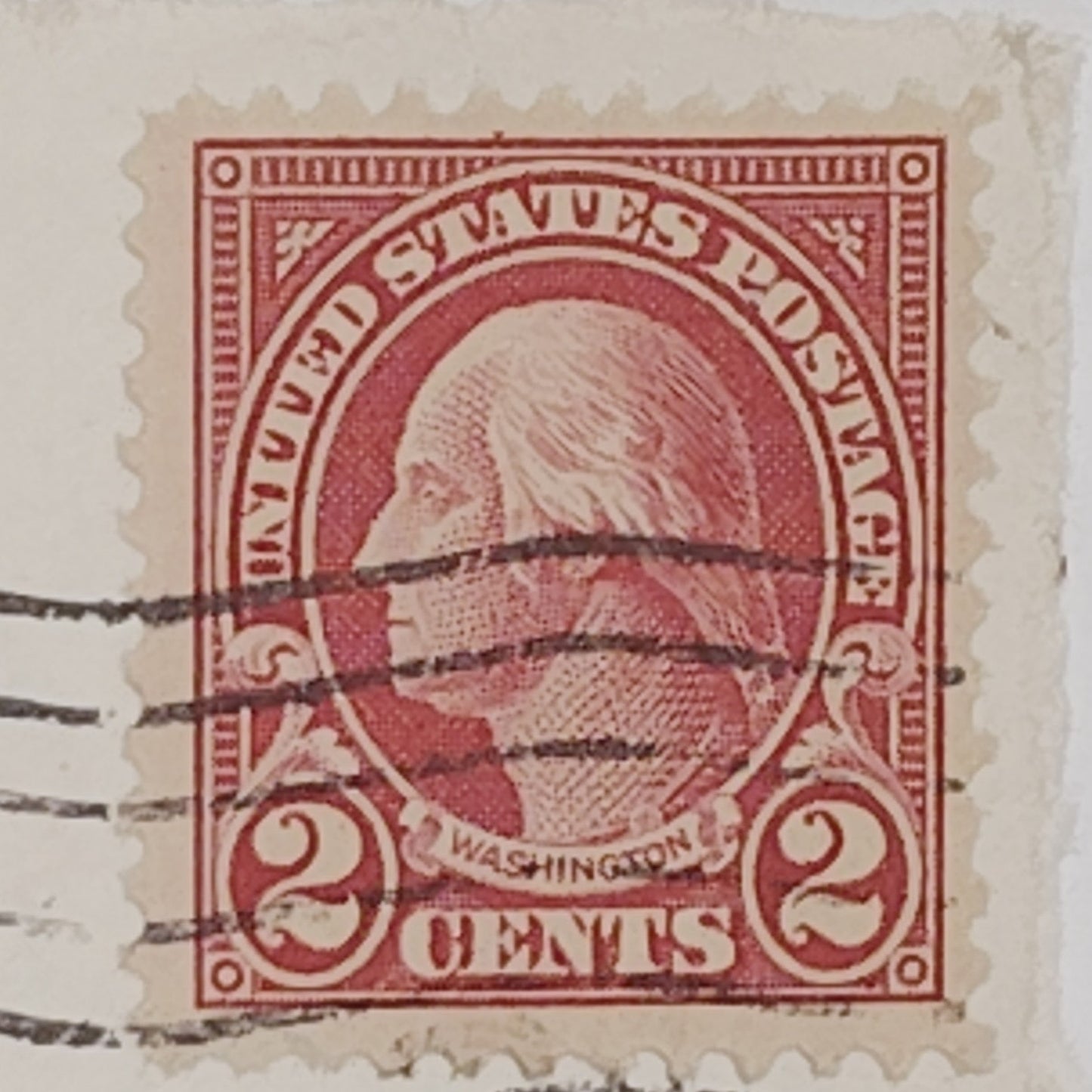 1910s–1920s George Washington – 2 Used 2¢ Red/Lake Circular Frame Scott #554/634