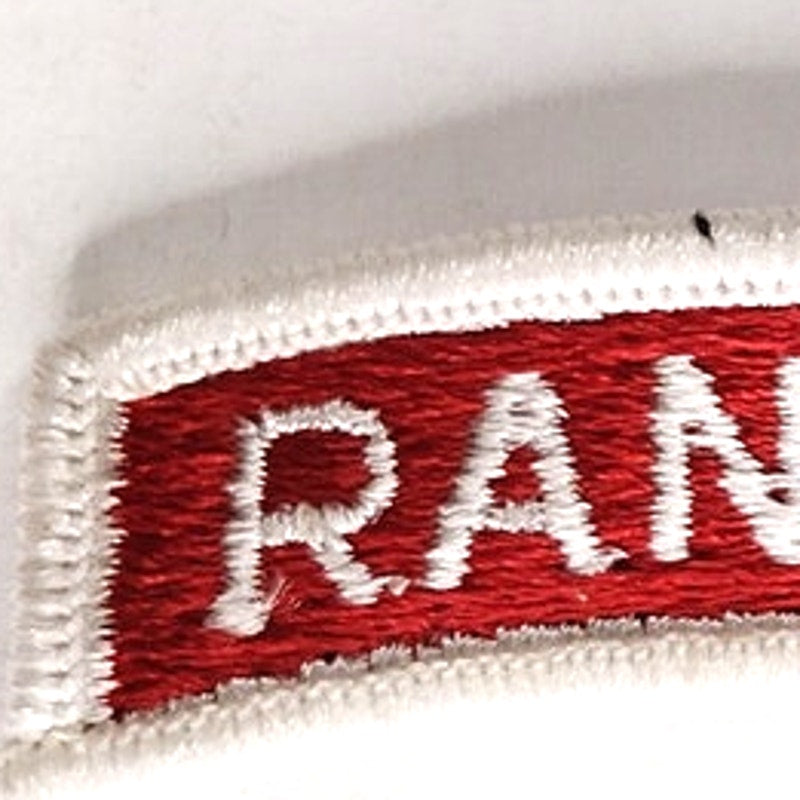 RANGER Tab White on Red 2‑1/4" × 3/4" Sew‑On – Patch
