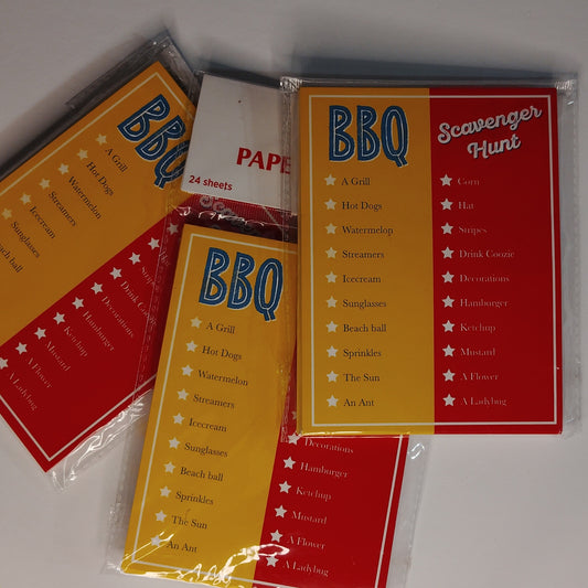 BBQ Scavenger Hunt Game Sheets – 3 Packs, 24 Sheets per Pack – Summer Activity