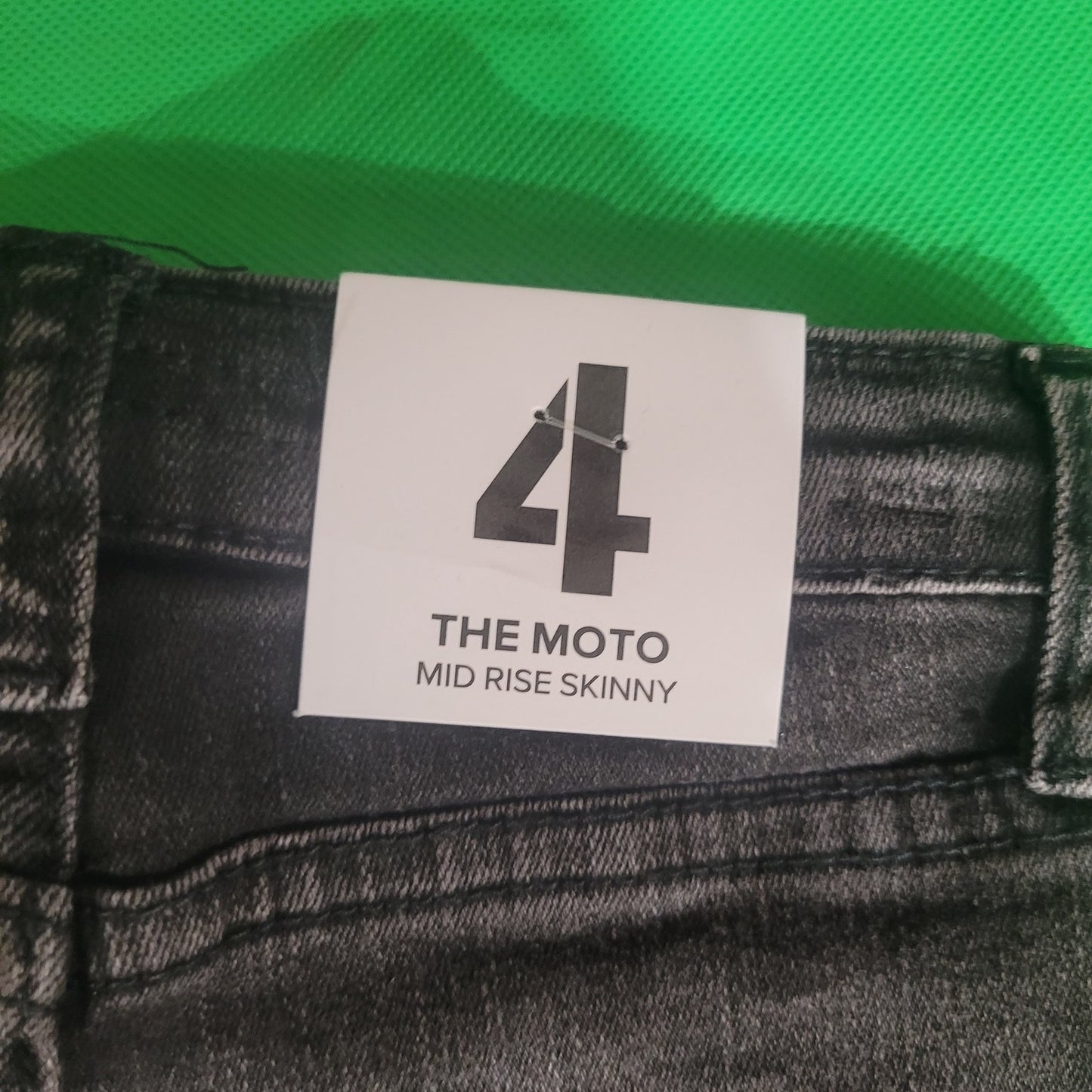 Joe’s Kids Moto Jeans, Girls 4R, Mid Rise Skinny Distressed Stretch Black Denim