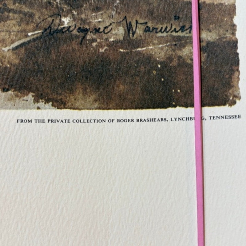 VTG Dwayne Warwick “Pioneer Cemetery” Litho Print Tennessee Squire Art 25x17.5