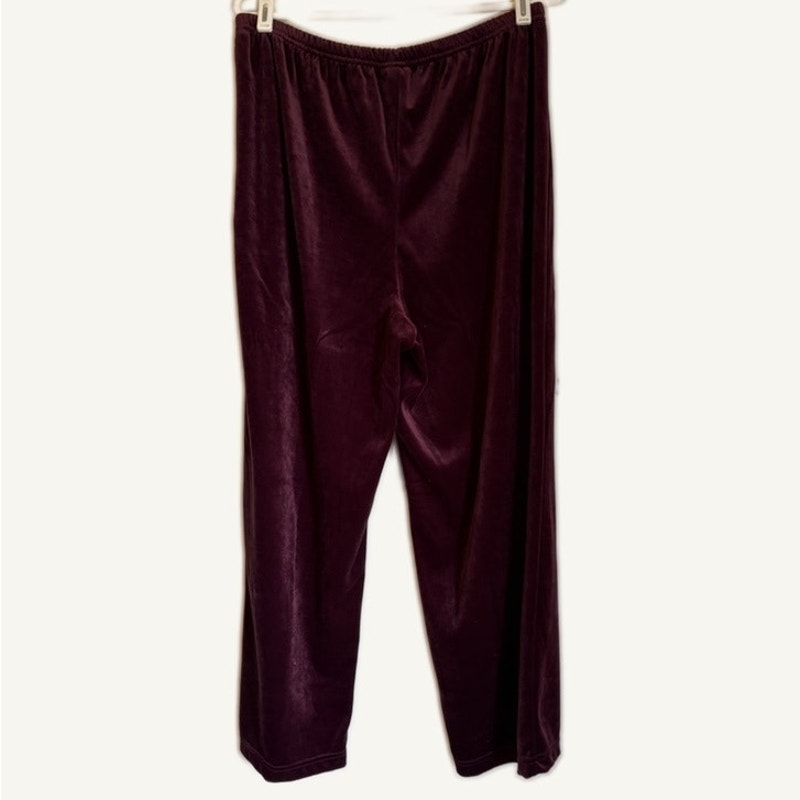 Avon Intimates Womens Maroon Velvet Hooded Zip Jacket & Pants Lounge Set L