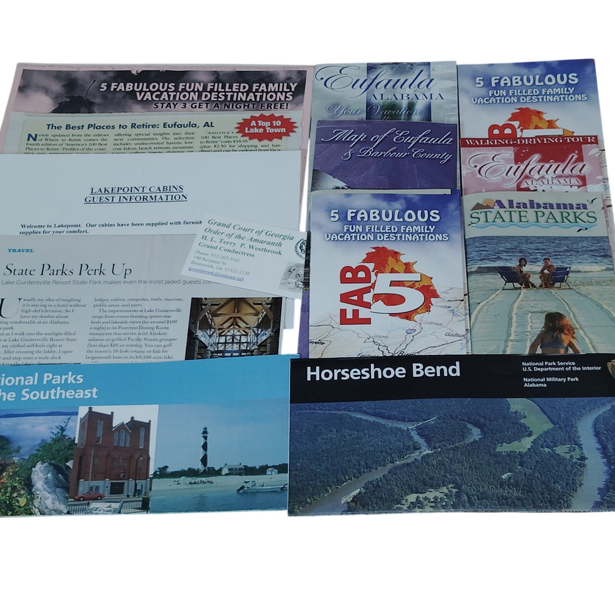 Eufaula 2009 Alabama Travel Ephemera Lot - Brochures & Information