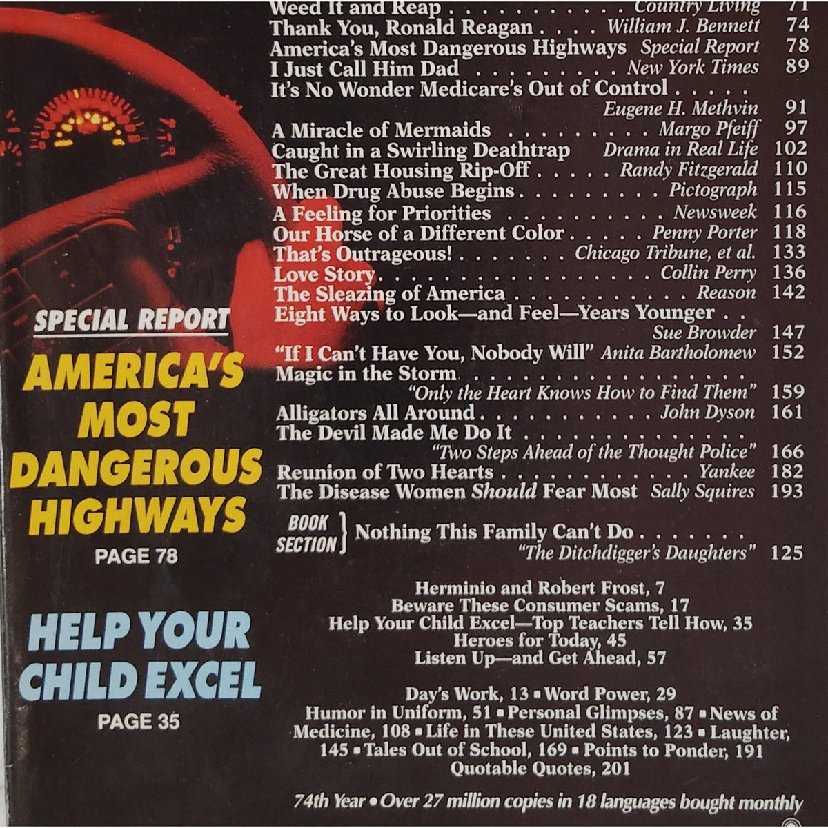 Reader's Digest Magazine September 1995 - America's Most Dangerous Highways