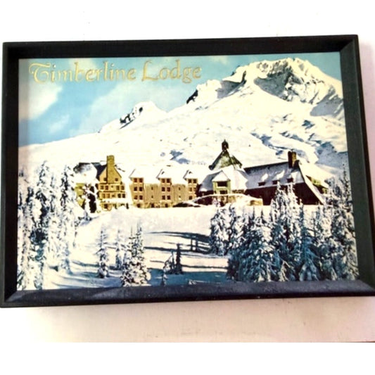 Timberline Lodge Oregon Picture‑Frame Magnet Mount Hood Winter Scene 3‑1/2"