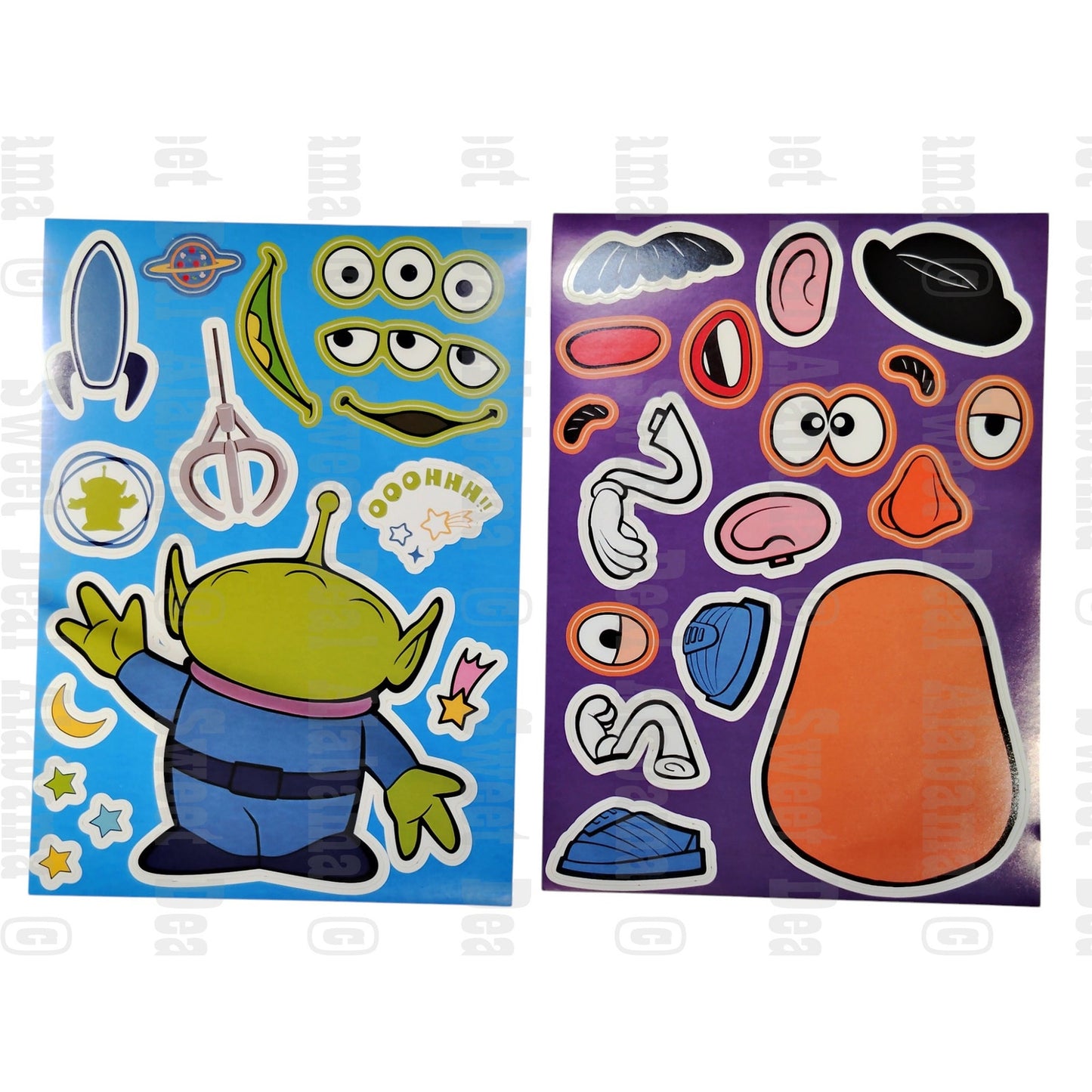 8 Sheets Toy Story Themed Make-a-Face Stickers, Kids DIY Crafts or Party Favors