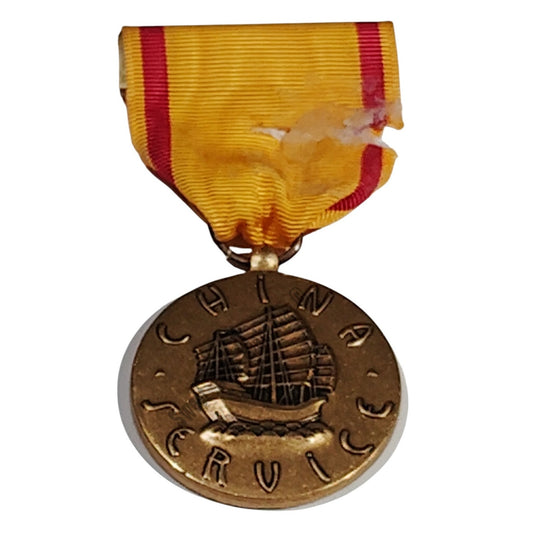 U.S. Navy China Service Medal w/ Pinback, 1-1/4"D Medal x 2-7/8"H Overall