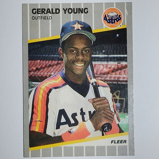 1989 Fleer Gerald Young #370 Houston Astros Outfield - Rainbow Jersey VG/EX