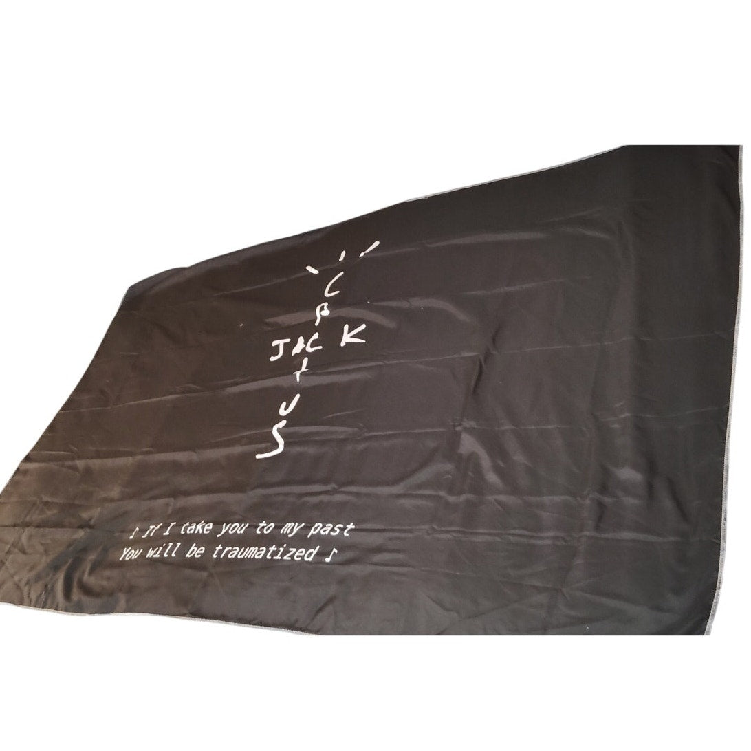 Cactus Jack Travis Wall Tapestry w/ Scott Logo & Lyric Print, 60x40 in