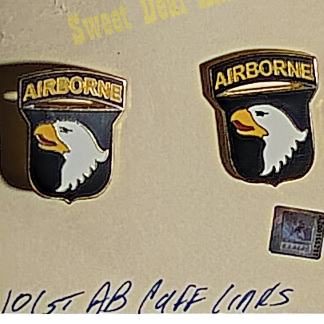101st Airborne Division Cufflinks, Screaming Eagles Emblem, 1"H x 3/4"W