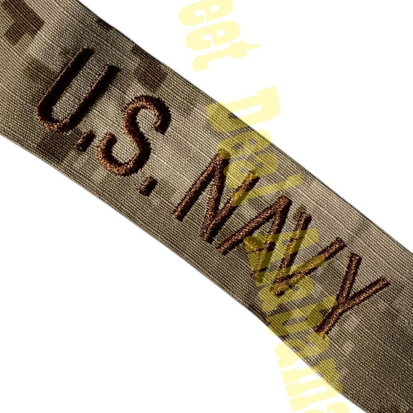 Desert Digital 1-1/4"H Name Tape - Embroidered "U.S. NAVY" 7-1/2"L, Sew-On
